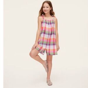 Girls' Plaid Tie-Shoulder Poplin Romper - kate spade new york x Target nwt XS
